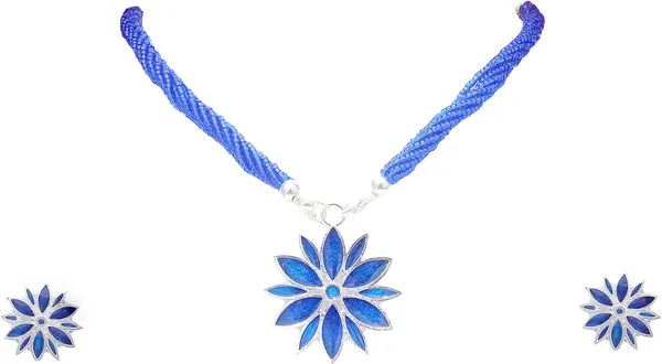 Assamese_Traditional_Silver_Plated_Blue_Minakari_Star_Design_Jewellery_Set_For_Women